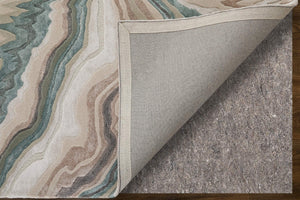 Feizy Rugs Maridian Abstract Area Rug with Painterly Ivory Green Tan Tones for Modern Living Spaces MRD8A70FGRN000E10