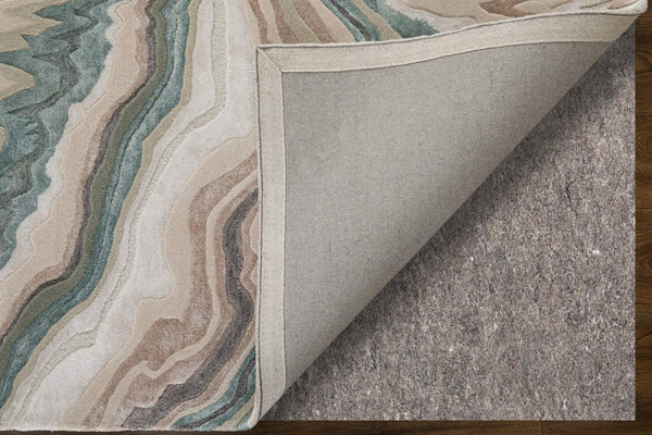 Feizy Rugs Maridian Abstract Area Rug with Painterly Ivory Green Tan Tones for Modern Living Spaces MRD8A70FGRN000E10