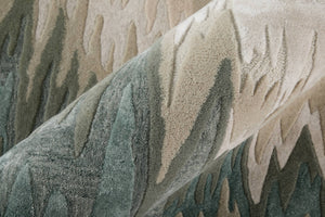 Feizy Rugs Maridian Abstract Area Rug with Painterly Ivory Green Tan Tones for Modern Living Spaces MRD8A70FGRN000E10