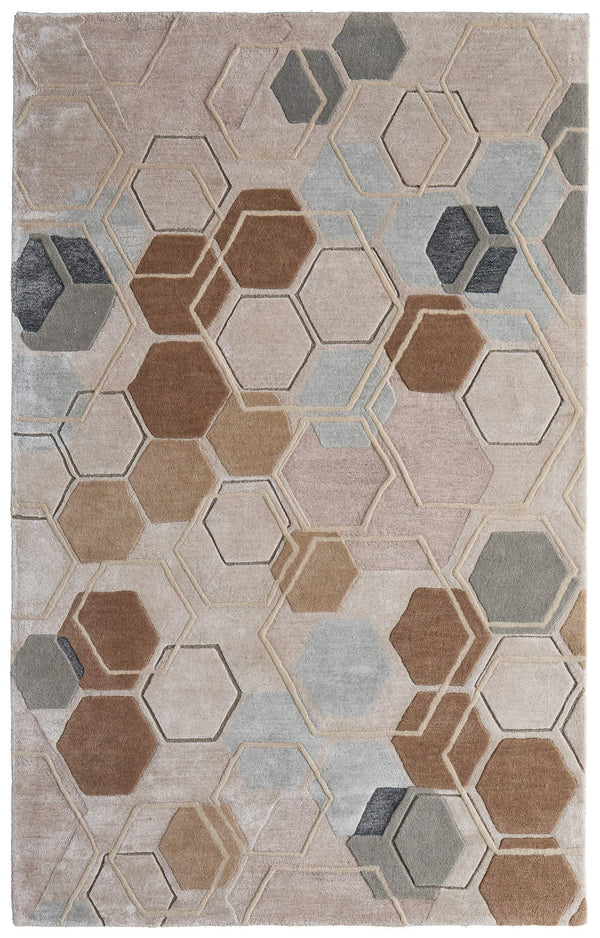 Feizy Rugs Maridian Abstract Area Rug Layered Tones Anchor Living Room or Bedroom Floor MRD8A72FBGEBRNE10