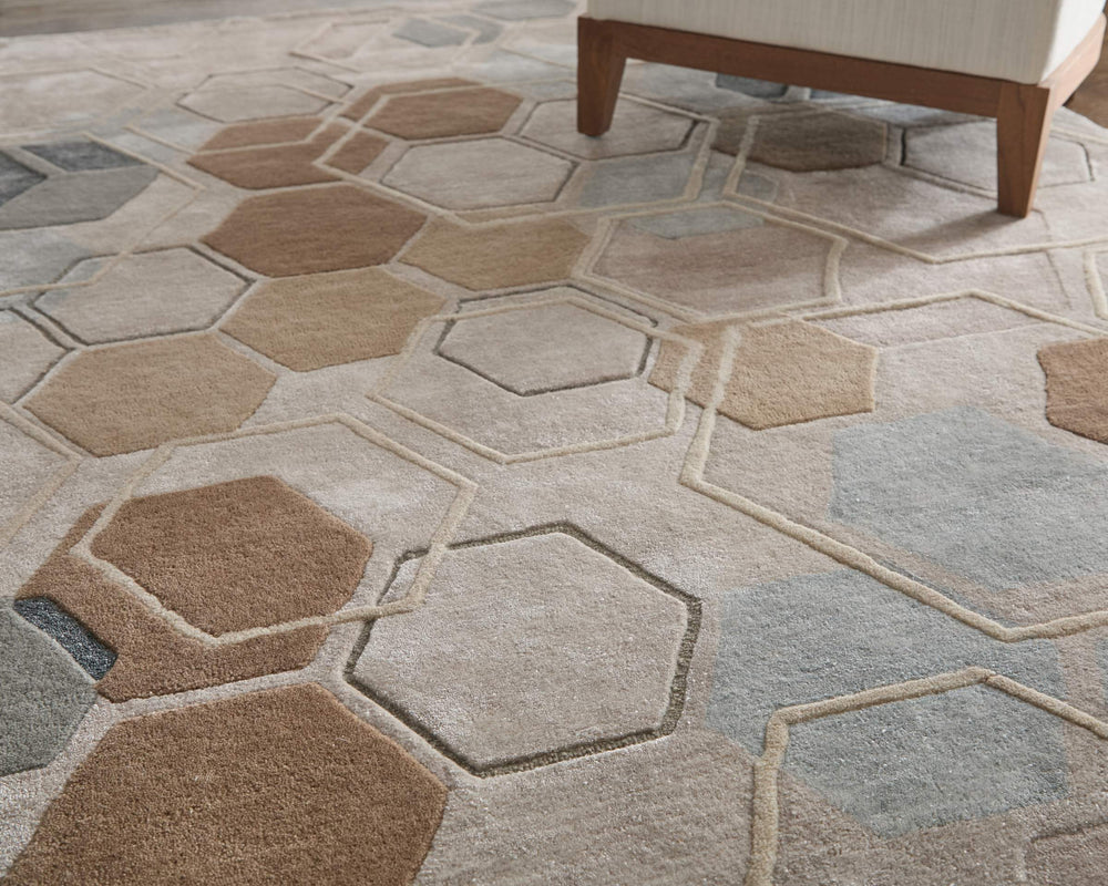 Feizy Rugs Maridian Abstract Area Rug Layered Tones Anchor Living Room or Bedroom Floor MRD8A72FBGEBRNE10