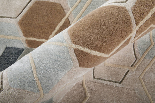 Feizy Rugs Maridian Abstract Area Rug Layered Tones Anchor Living Room or Bedroom Floor MRD8A72FBGEBRNE10