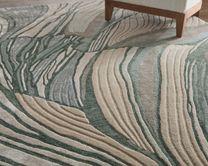 Feizy Rugs Maridian Abstract Geometric Area Rug Earth Tone Living Room Bedroom Floor Accent MRD8A74FGRNBGEE10