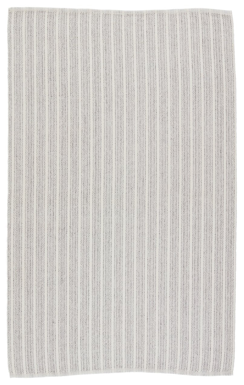 Jaipur Living Morae Elis Mre01 Handwoven Handmade 100% Polyester Lines Stripes Outdoor Rug Gray, Ivory 100% Polyester Rug153577