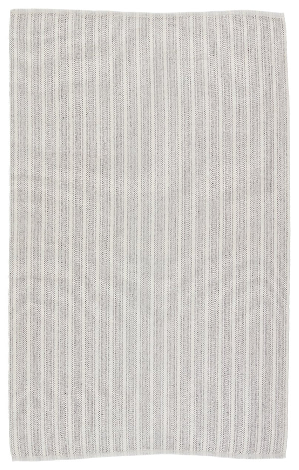 Jaipur Living Morae Elis Mre01 Handwoven Handmade 100% Polyester Lines Stripes Outdoor Rug Gray, Ivory 100% Polyester Rug153577