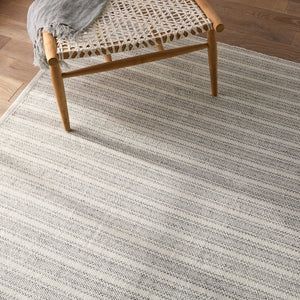Jaipur Living Morae Elis Mre01 Handwoven Handmade 100% Polyester Lines Stripes Outdoor Rug Gray, Ivory 100% Polyester Rug153577
