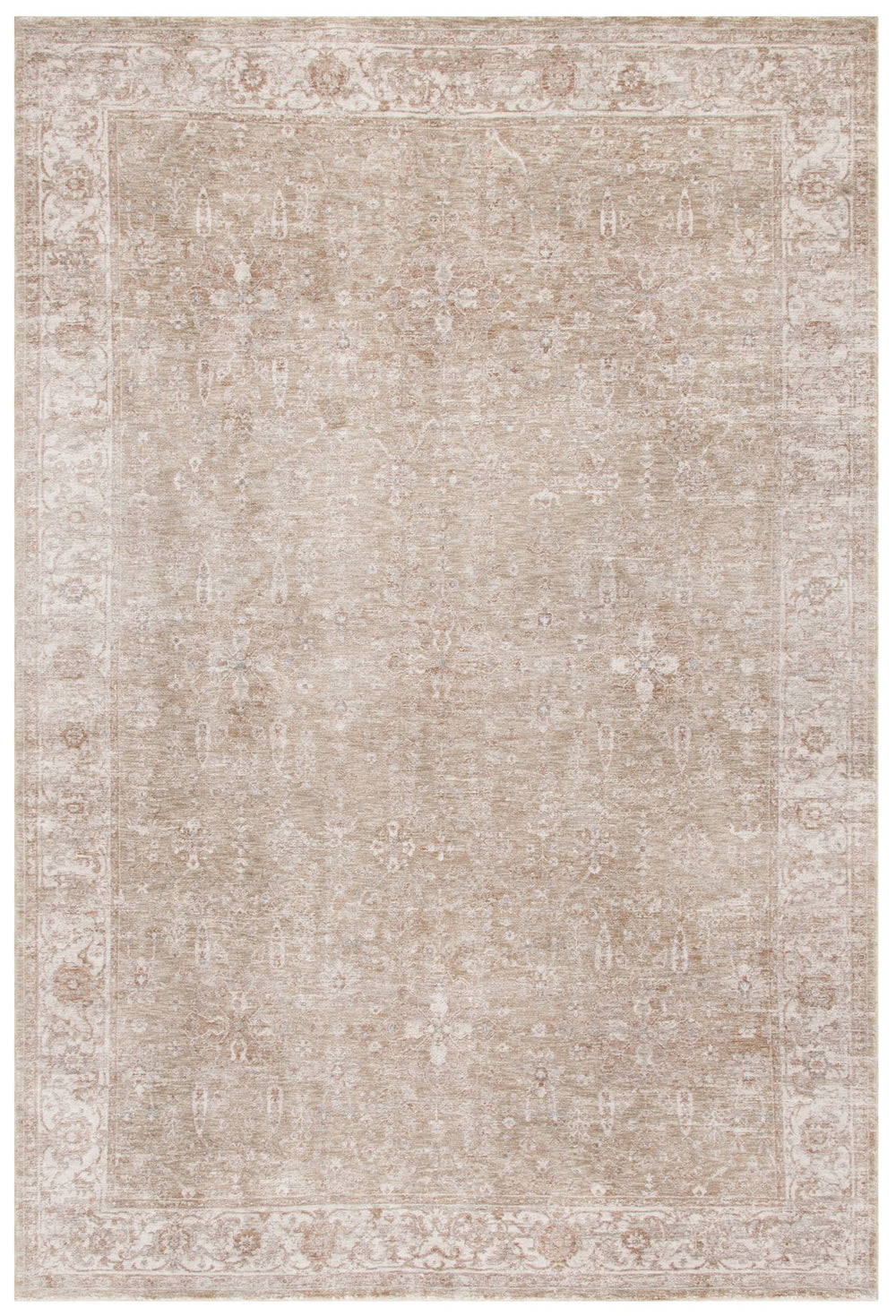 Safavieh Marigold Elegant Area Rug - Luxurious Floral Design In Warm Brown And Ivory For Your Home Decor Light Brown ,Ivory Polyester Mrg136t-10