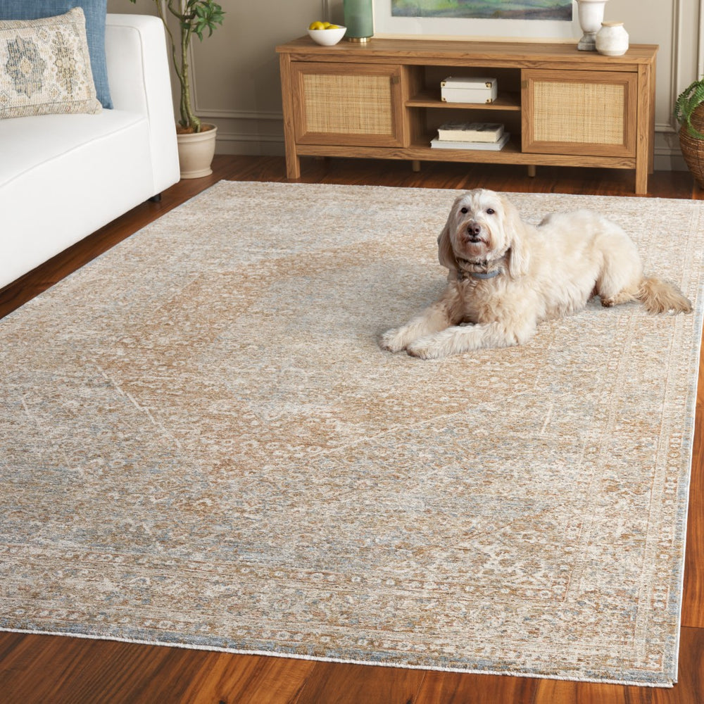 Safavieh Marigold Elegant Area Rug In Stunning Traditional Design For Living Rooms & Bedrooms, 10x14 Ft Blue ,Beige Polyester Mrg138m-10