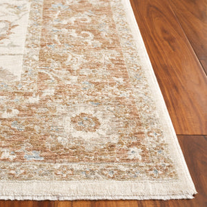 Safavieh Marigold Traditional Area Rug - Luxurious Power Loomed Design, Elegant Floral Motifs For Timeless Charm Ivory ,Rust Polyester Mrg142a-8