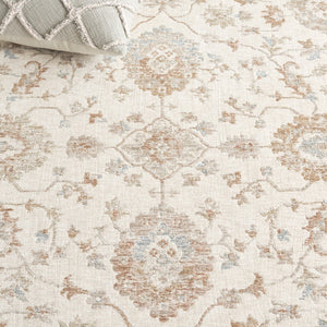 Safavieh Marigold Traditional Area Rug - Luxurious Power Loomed Design, Elegant Floral Motifs For Timeless Charm Ivory ,Rust Polyester Mrg142a-8