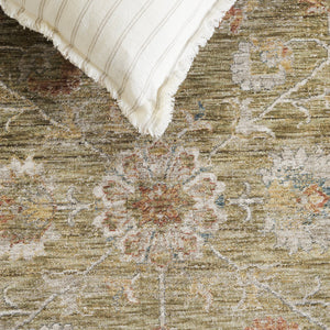 Safavieh Marigold Traditional Floral Area Rug 9X12 In Green & Grey, Low-Profile 3/8" Pile, Durable Power-Loomed MRG144Y-9