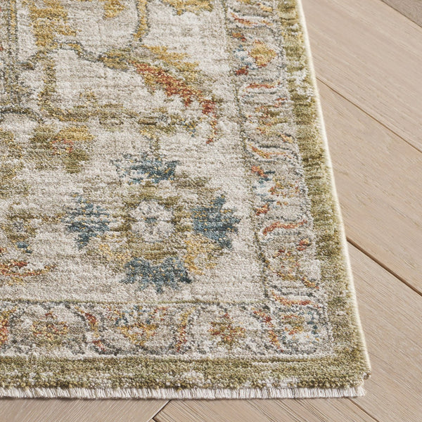 Safavieh Marigold Traditional Floral Area Rug 9X12 In Green & Grey, Low-Profile 3/8" Pile, Durable Power-Loomed MRG144Y-9