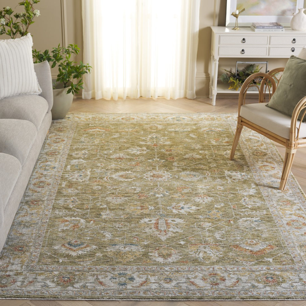 Safavieh Marigold Elegant Turkish Area Rug - Soft Polyester Design For Timeless Charm In Any Space Green ,Grey Polyester Mrg144y-10