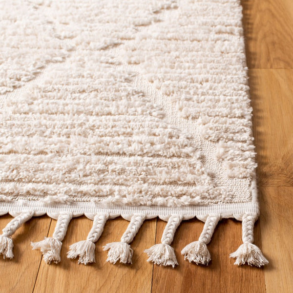 Safavieh Marrakesh Tassel Border Polyester Area Rug Soft Beige Moroccan Style Large Square MRK517C-11SQ