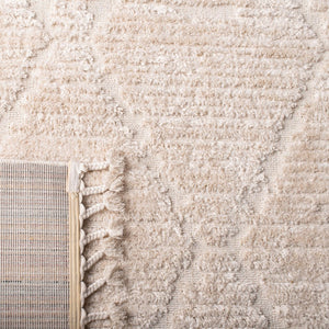 Safavieh Marrakesh Tassel Border Polyester Area Rug Soft Beige Moroccan Style Large Square MRK517C-11SQ