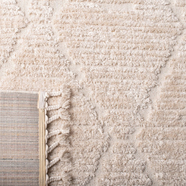 Safavieh Marrakesh Tassel Border Polyester Area Rug Soft Beige Moroccan Style Large Square MRK517C-11SQ