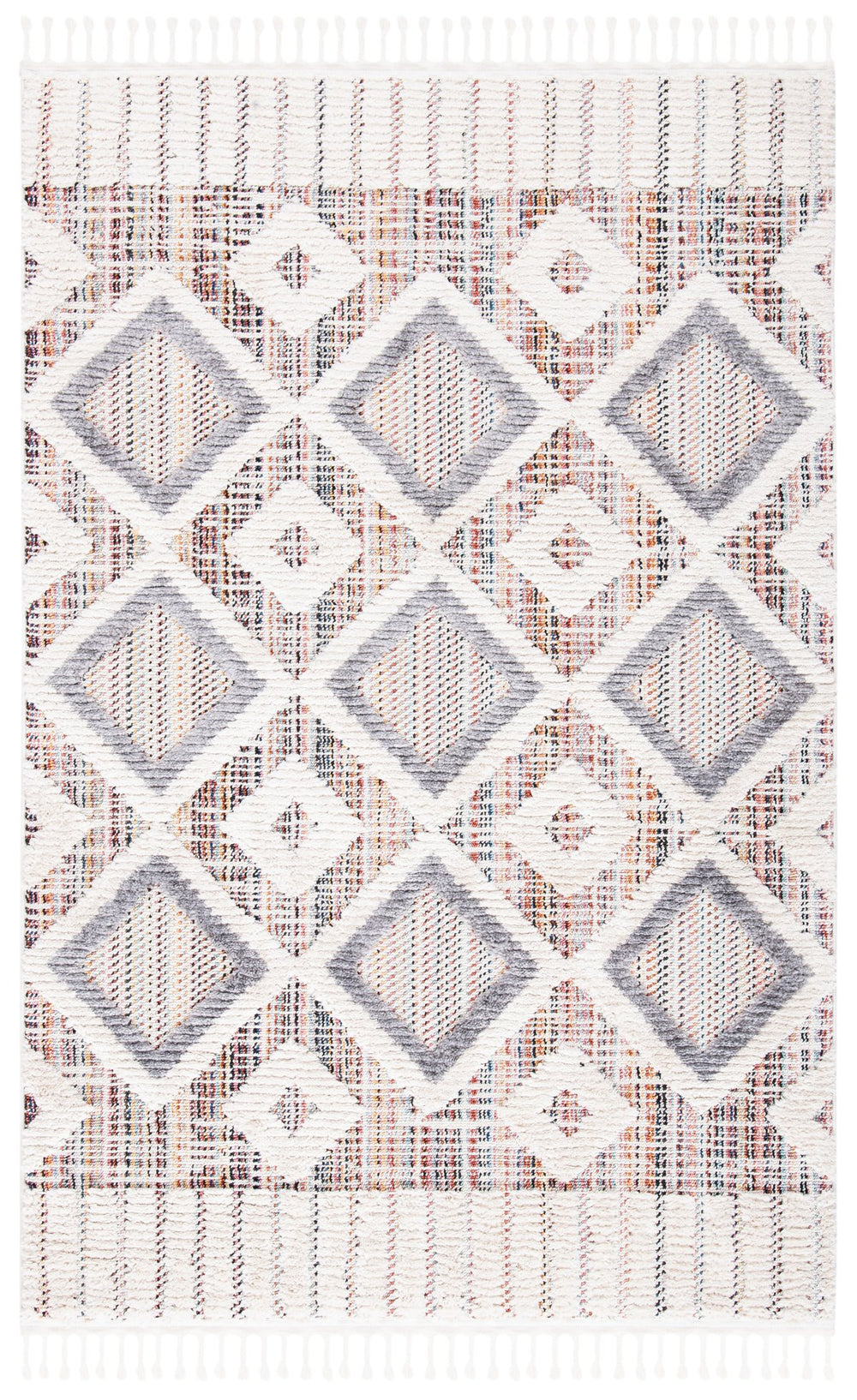 Safavieh Marrakesh Area Rug – Luxurious Bohemian Design With Geometric Patterns For Stylish Home Decor Grey ,Multi Polyester Mrk523d-5r