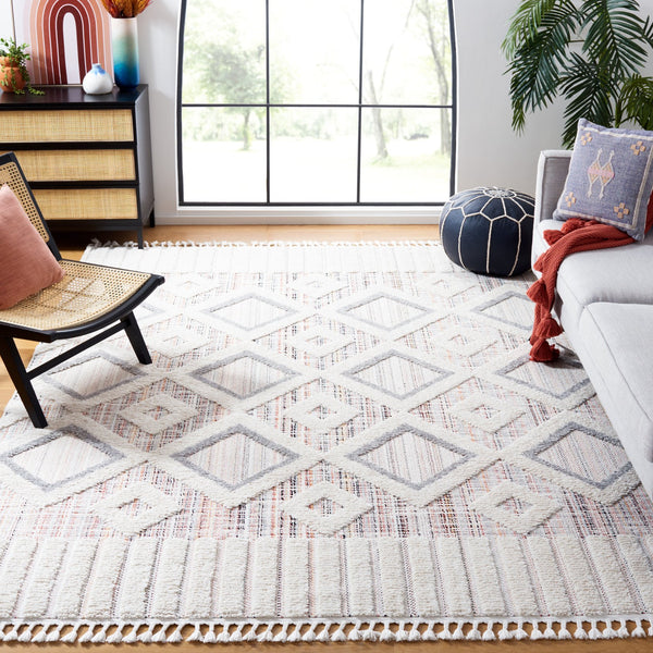 Safavieh Marrakesh Area Rug – Luxurious Bohemian Design With Geometric Patterns For Stylish Home Decor Grey ,Multi Polyester Mrk523d-5r