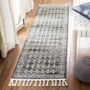 Safavieh Marrakesh Navy Grey Bohemian Runner Rug 2' X 8' - Elegant, Durable, And Oeko-tex Certified Design Navy ,Grey Polypropylene Pile Mrk749n-28