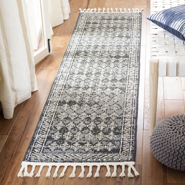 Safavieh Marrakesh Navy Grey Bohemian Runner Rug 2' X 8' - Elegant, Durable, And Oeko-tex Certified Design Navy ,Grey Polypropylene Pile Mrk749n-28