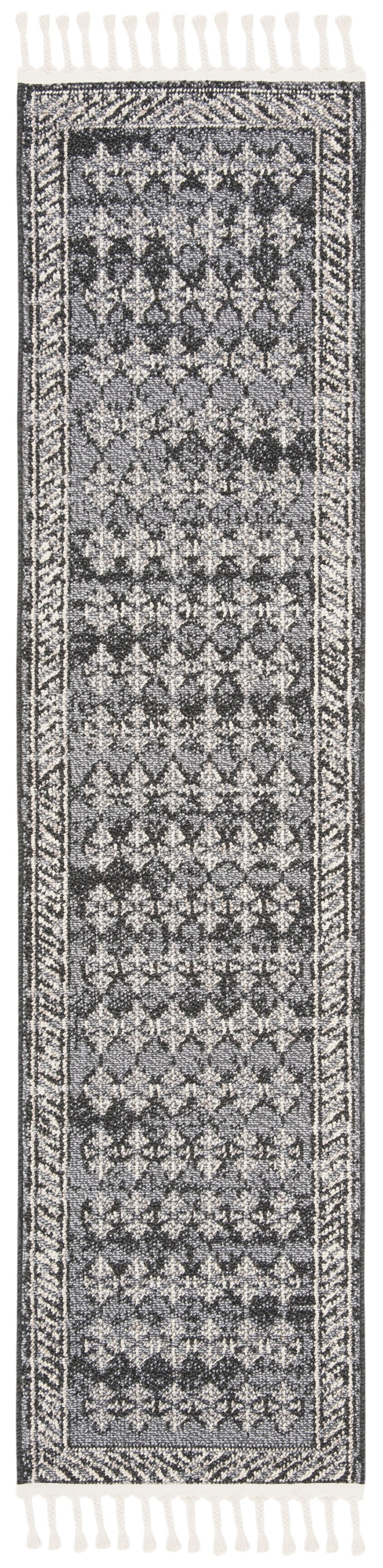 Safavieh Marrakesh Navy Grey Bohemian Runner Rug 2' X 8' - Elegant, Durable, And Oeko-tex Certified Design Navy ,Grey Polypropylene Pile Mrk749n-28