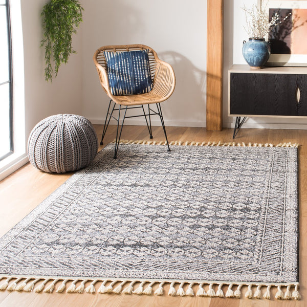 Safavieh Marrakesh Bohemian Area Rug – Elegant Turkish Design With Oeko-tex Certified Quality For Your Home Navy ,Grey Polypropylene Pile Mrk749n-4
