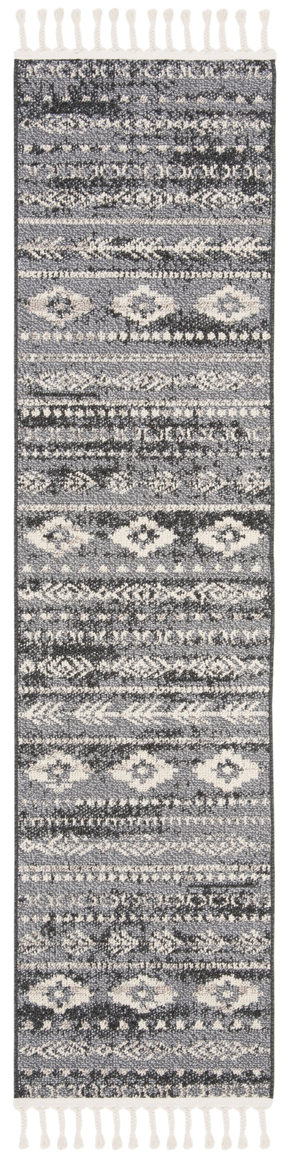 Safavieh Marrakesh Bohemian Navy/Grey Runner Rug - Stylish 2x8 Ft Soft Durable Design For High-traffic Areas Navy ,Grey Polypropylene Pile Mrk751n-28