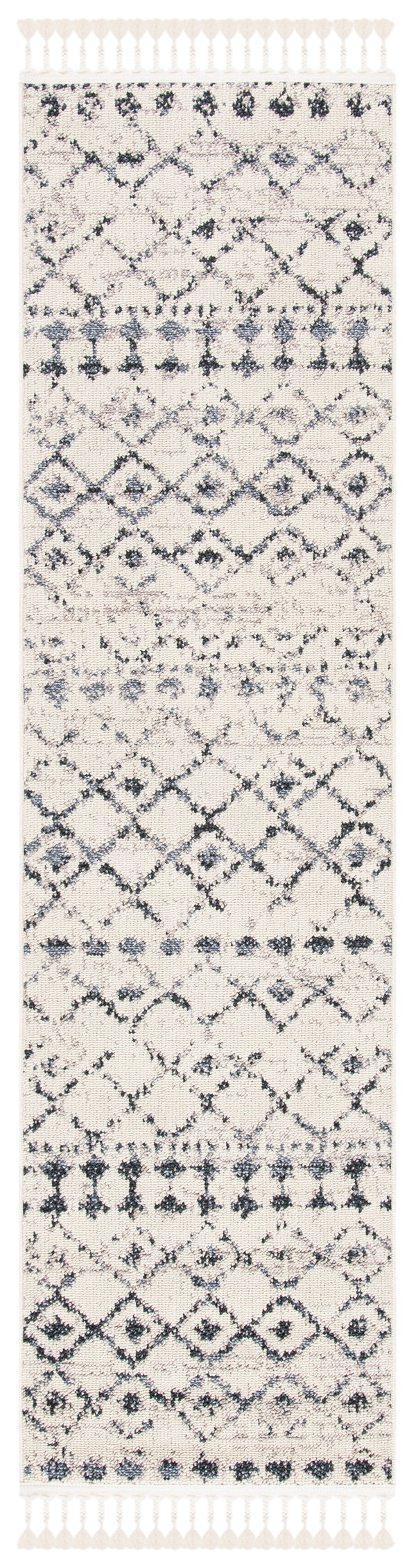 Safavieh Marrakesh Bohemian Ivory Grey Runner Rug – Stylish Durable Design For Hallways & Living Spaces Ivory ,Grey Polypropylene Pile Mrk755a-28