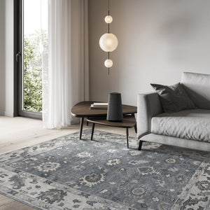 Amer Rugs Marlow Hand-knotted Area Rug With Floral Motifs, Perfect For Modern American Home Decor Style Blue Wool, Raw Handspun Silk Mrl20203