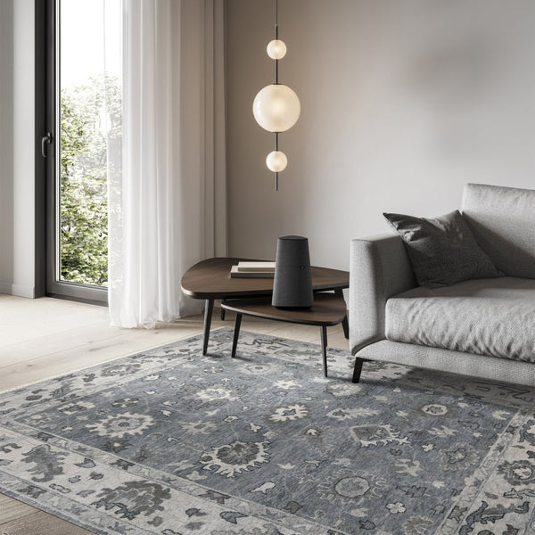 Amer Rugs Marlow Hand-knotted Area Rug With Floral Motifs, Perfect For Modern American Home Decor Style Blue Wool, Raw Handspun Silk Mrl20203