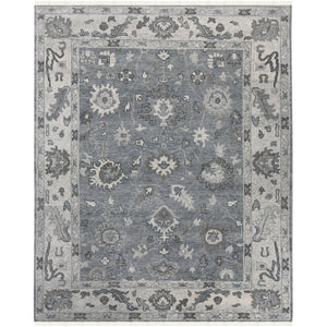 Amer Rugs Marlow Hand-knotted Area Rug With Floral Motifs, Perfect For Modern American Home Decor Style Blue Wool, Raw Handspun Silk Mrl20203