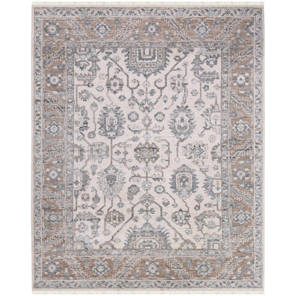 Amer Rugs Marlow Hand-knotted Area Rug With Floral Motifs, Perfect For Modern American Home Decor Style Ivory Wool, Raw Handspun Silk Mrl30912