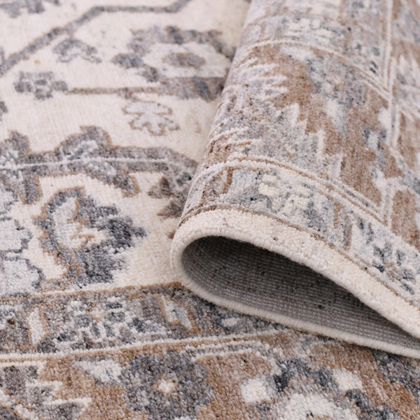 Amer Rugs Marlow Hand-knotted Area Rug With Floral Motifs, Perfect For Modern American Home Decor Style Ivory Wool, Raw Handspun Silk Mrl30912