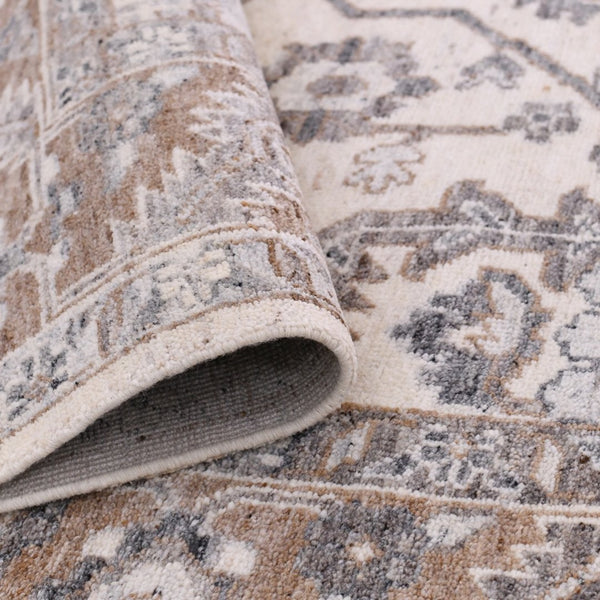 Amer Rugs Marlow Hand-knotted Area Rug With Floral Motifs, Perfect For Modern American Home Decor Style Ivory Wool, Raw Handspun Silk Mrl30912