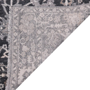 Amer Rugs Marlow Hand-knotted Area Rug With Floral Motifs, Perfect For Modern American Home Decor Style Dark Gray Wool, Raw Handspun Silk Mrl60912