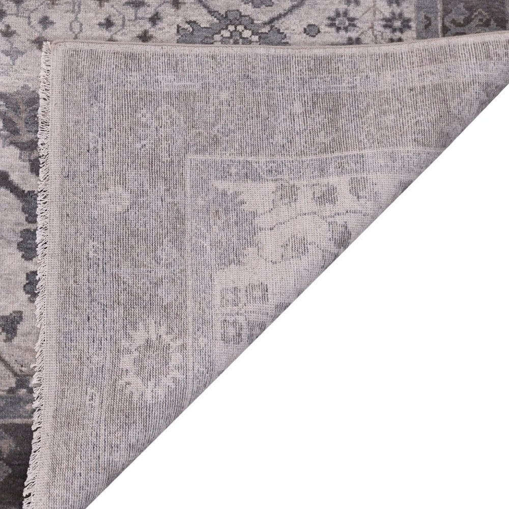 Amer Rugs Marlow Hand-knotted Area Rug With Floral Motifs, Perfect For Modern American Home Decor Style Light Gray Wool, Raw Handspun Silk Mrl70203