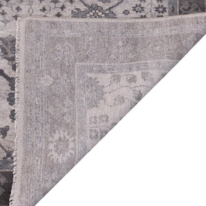 Amer Rugs Marlow Hand-knotted Area Rug With Floral Motifs, Perfect For Modern American Home Decor Style Light Gray Wool, Raw Handspun Silk Mrl70203