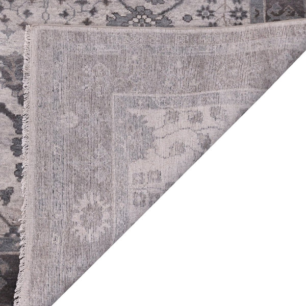 Amer Rugs Marlow Hand-knotted Area Rug With Floral Motifs, Perfect For Modern American Home Decor Style Light Gray Wool, Raw Handspun Silk Mrl70203