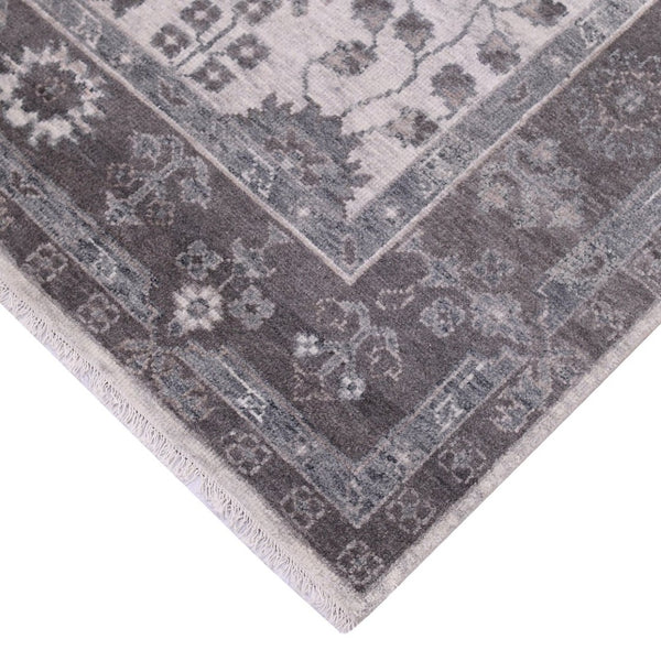 Amer Rugs Marlow Hand-knotted Area Rug With Floral Motifs, Perfect For Modern American Home Decor Style Light Gray Wool, Raw Handspun Silk Mrl70203