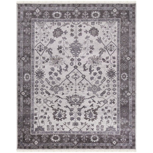 Amer Rugs Marlow Hand-knotted Area Rug With Floral Motifs, Perfect For Modern American Home Decor Style Light Gray Wool, Raw Handspun Silk Mrl70203