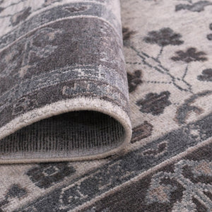 Amer Rugs Marlow Hand-knotted Area Rug With Floral Motifs, Perfect For Modern American Home Decor Style Light Gray Wool, Raw Handspun Silk Mrl70203