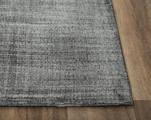 Rizzy Meridian MRN984 Hand Loomed Tone on Tone Recycled Polyester Rug Dk. Gray 8'9" x 11'9"