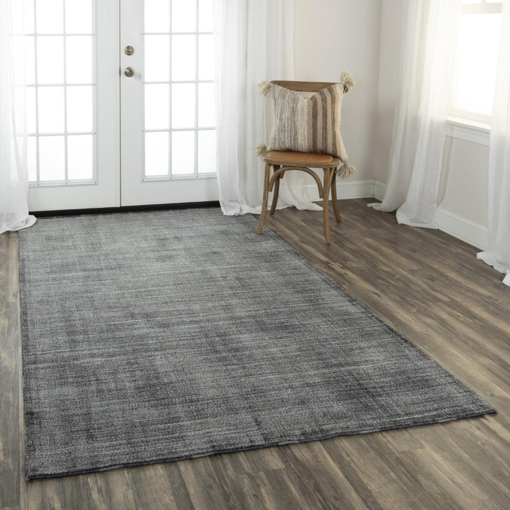 Rizzy Meridian MRN984 Hand Loomed Tone on Tone Recycled Polyester Rug Dk. Gray 8'9" x 11'9"