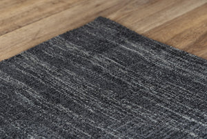 Rizzy Meridian MRN985 Hand Loomed Tone on Tone Recycled Polyester Rug Charcoal 8'9" x 11'9"