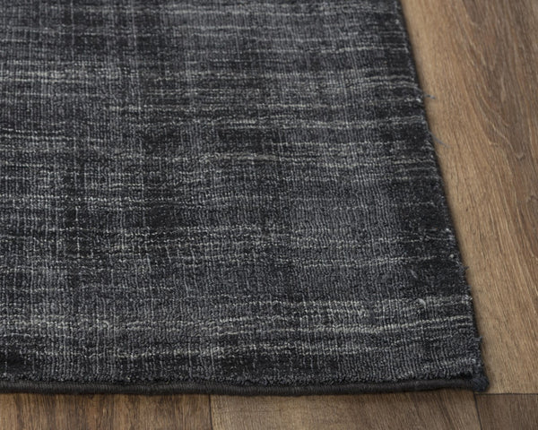 Rizzy Meridian MRN985 Hand Loomed Tone on Tone Recycled Polyester Rug Charcoal 8'9" x 11'9"