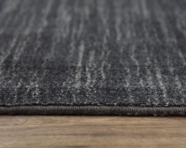 Rizzy Meridian MRN985 Hand Loomed Tone on Tone Recycled Polyester Rug Charcoal 8'9" x 11'9"