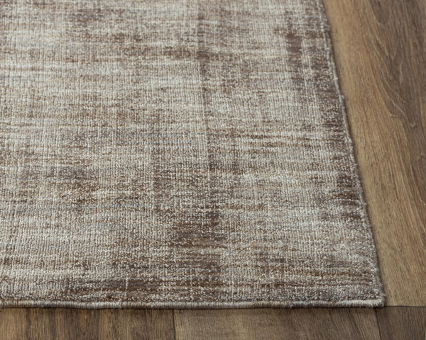 Rizzy Meridian MRN986 Hand Loomed Tone on Tone Recycled Polyester Rug Beige 8'9" x 11'9"