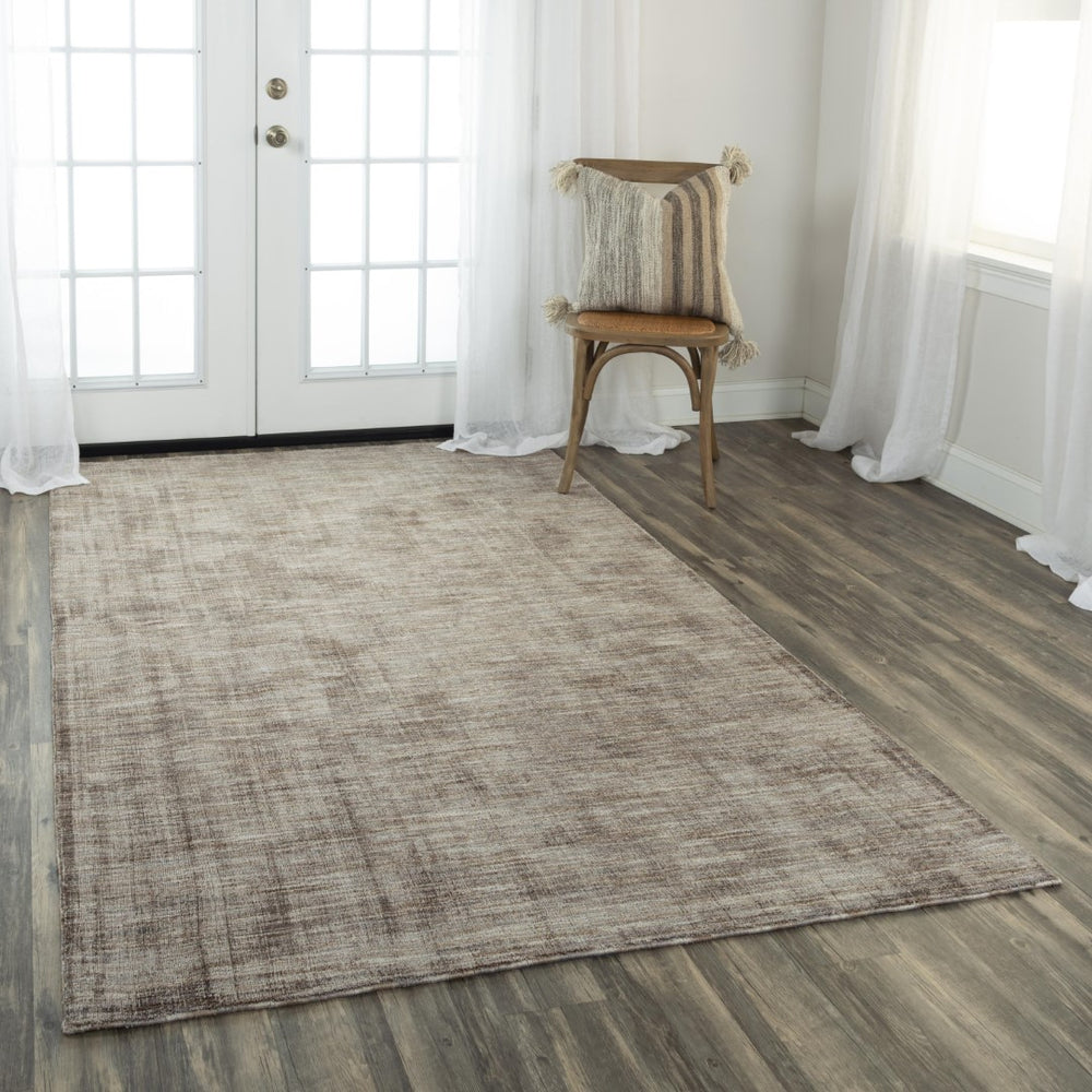Rizzy Meridian MRN986 Hand Loomed Tone on Tone Recycled Polyester Rug Beige 8'9" x 11'9"