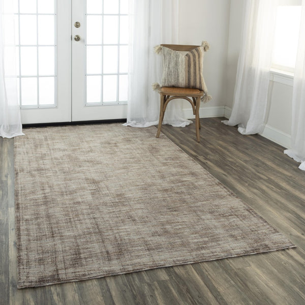 Rizzy Meridian MRN986 Hand Loomed Tone on Tone Recycled Polyester Rug Beige 8'9" x 11'9"