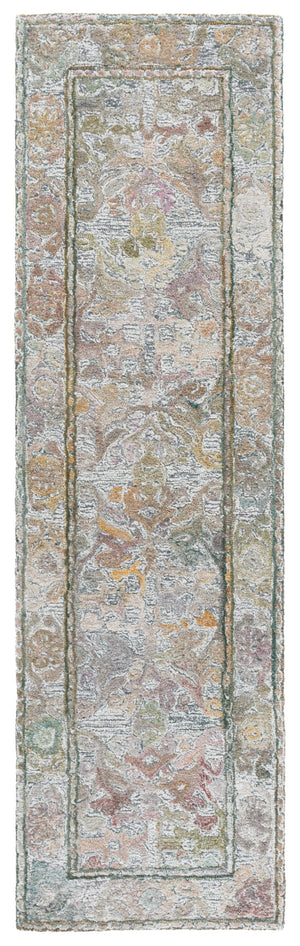 Safavieh Marquee Elegant Hand-tufted Runner Rug - Timeless Design For Hallways And Entryways, Artisan Crafted Green ,Brown Polyester Pile Mrq104y-28